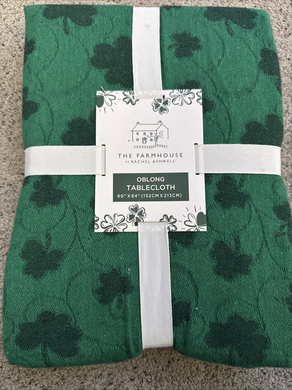 The Farmhouse by Rachel Ashwell St. Patrick's Day Tablecloth Oblong 60 X 84 New